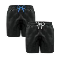 Kit 2 Bermudas Tactel Shorts Masculinos Praia Atacado Preto