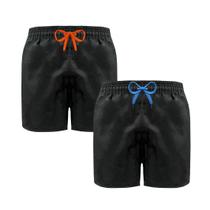 Kit 2 Bermudas Tactel Shorts Masculinos Praia Atacado Preto
