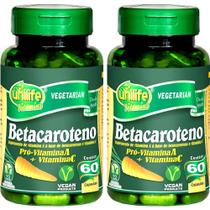 Kit 2 Betacaroteno Pró Vitamina A + C Unilife 60 cápsulas