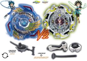 Kit 2 Beyblade Burst + 2 Lançador Valtryek Vs Alter Chronos Valt e Cuza