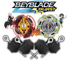 Kit 2 Beyblade Burst 4 Lançador Beyblade God Spriggan Chronos