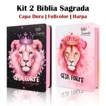 Kit 2 - Bíblia Sagrada Gigante Seja Forte e Seja Forte Preta ARC - João Ferreira de Almeida - Harpa Kit 2 - Bíblia Sagrada Gigante Seja Forte e Seja Forte Preta ARC - João Ferreira de Almeida - Harpa