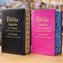 Kit 2 Biblia Sagrada Letra Grande Harpa & Corinhos RC Preta & Pink