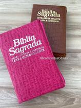 KIT 2 BIBLIAS - Biblia Sagrada Letras Gigantes Evangélica Capa com ziper Com Harpa E Corinhos Indice