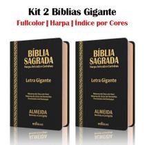 Kit 2 Bíblias Letra Gigante C/ Harpa - Luxo PRETA Kit 2 Bíblias Letra Gigante C/ Harpa - Luxo PRETA