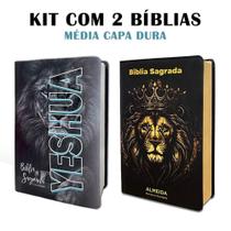 Kit 2 Bíblias Letra Grande Luxo com Harpa - Edição de Promessas - REI DAS BIBLIAS