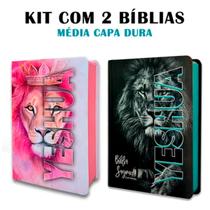 Kit 2 Bíblias Letra Grande Luxo com Harpa Kit 2 Bíblias Letra Grande Luxo com Harpa