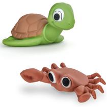 Kit 2 Bichinhos Brinquedos para Banho Vinil Macio Sea Family