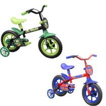 Kit 2 Bicicleta Tk3 Trank Arco iris Infantil ARO 12 Bike para Crianças