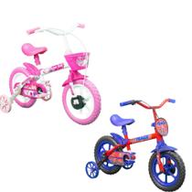 Kit 2 Bicicleta Tk3 Trank Arco iris Infantil ARO 12 Bike para Crianças