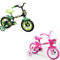 Kit 2 Bicicleta Tk3 Trank Arco iris Infantil ARO 12 Bike para Crianças - 3G
