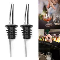 Kit 2 Bico Dosador em Inox p/ Garrafa Azeite Vinagre Vinho