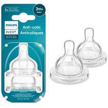 Kit 2 Bicos De Mamadeira Avent Anti-cólica 3m - Scy763/02
