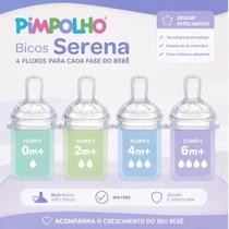 Kit 2 Bicos Mamadeira Serena Pimpolho Fluxo Variável 0-6m+ Antirrespingo BPA Free