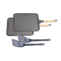 Kit 2 Bifeteiras Antiaderente Lisa 23x23cm e 2 Espátulas Kit 2 Bifeteiras Antiaderente Lisa 23x23cm e 2 Espátulas