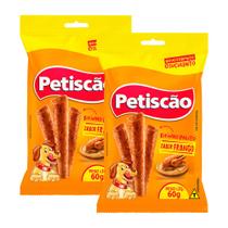 Kit 2 Bifinho Mastigável Petiscão Palito Sabor Frango 60g