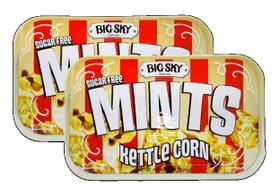kit 2 BIG SKY SUGAR FREE MINTS KETTLE CORN SABOR PIPOCA 50GR