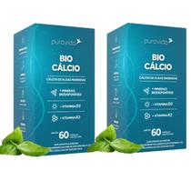 Kit 2 Bio Cálcio Marinho + Minerais Vitaminas D3 K2 PuraVida