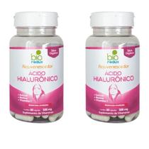 Kit 2 Bio Redux Rejuvenescedor - Ácido Hialurônico (+ Retinol + Biotina + Vitamina C) 60 Cápsulas 500mg