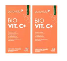 Kit 2 Bio Vit C +1000MG Vitamina C 60 caps Puravida