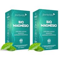 Kit 2 Biomag Magnesio Quelato Bisciglinato Puravida 60 Cápsulas