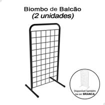 Kit 2 Biombo Expositor Mini De Balcão Aramado 60cm Loja Preto