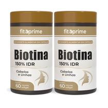 Kit 2 Biotina 150% Cabelos E Unhas Firmeza & Crescimento 60 Cápsulas Fitoprime Kit 2 Biotina 150% Cabelos E Unhas Firmeza & Crescimento 60 Cápsulas Fitoprime
