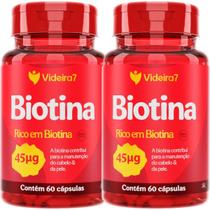 Kit 2 biotina 45mcg 150% da idr 1 cápsula ao dia 60 cápsulas cada total 120 cápsulas videira7 Kit 2 biotina 45mcg 150% da idr 1 cápsula ao dia 60 cápsulas cada total 120 cápsulas videira7