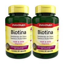 Kit 2 Biotina Cabelo Unhas E Vitaminas + Acido Fólico 60Caps