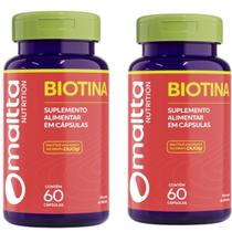 Kit 2 Biotina pura original cabelos e unhas Vitamina b7 Suplemento alimentar natural em cápsulas