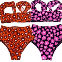 KIT 2 Biquini Babadinho Infantil Estampado WLS Modas Confortavel Básica Piscina Moda Praia Infantil