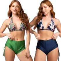 KIT 2 Biquíni Bionda Calsinha Estampado Vekyo Confortavel Moda Praia Básico Para o Verão Feminino KIT 2 Biquíni Bionda Calsinha Estampado Vekyo Confortavel Moda Praia Básico Para o Verão Feminino