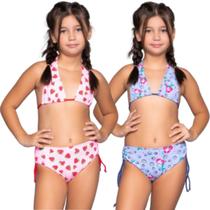 KIT 2 Biquini Cortininha Bionda Infantil Vekyo Confortavel Básico Piscina Moda Praia Infantil KIT 2 Biquini Cortininha Bionda Infantil Vekyo Confortavel Básico Piscina Moda Praia Infantil