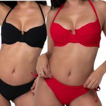 Kit 2 Biquini Feminino Vintage Retro Meia Taça