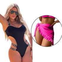 Kit 2 Biquini Maiô Bojo Preto/onça Neon Praia Saida De Praia Babado Kit 2 Biquini Maiô Bojo Preto/onça Neon Praia Saida De Praia Babado