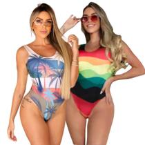 Kit 2 Biquini Maio Feminino Praia Moda Body Litoral E Ondas - Dioper Store