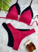 Kit 2 Biquínis Cortininha Calcinha Asa Delta Fio Duplo de Amarrar Kit 2 Biquínis Cortininha Calcinha Asa Delta Fio Duplo de Amarrar