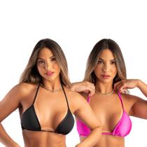 Kit 2 Biquinis Cortininha Fita Top com Bojo Removível Avulso