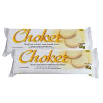 Kit 2 Biscoito Choker Cobertura Chocolate Branco 95g