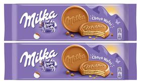 kit 2 BISCOITO DE CHOCOLATE MILKA CHOCOWAFER 150G
