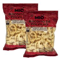 Kit 2 Biscoito de Polvilho Mió Sabor Bacon com Parmesão 80g