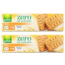 Kit 2 Biscoito Importado Fibra Integral Gullon 170G S/Açúcar