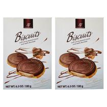 Kit 2 Biscoito Importado Recheio Pasta Amendoim C/ Chocolate