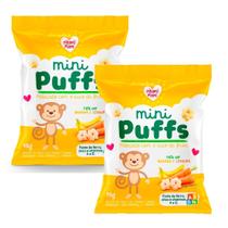 Kit 2 Biscoito Nhami Mami Mini Puffs Snack Banana e Cenoura 15g