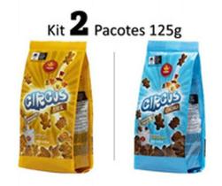 Kit 2 Biscoito Vieira De Castro Circus Cacau E Mel 125G