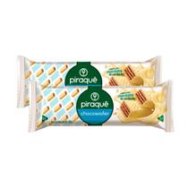 Kit 2 Biscoito Wafer Piraquê Chocowafer com Cobertura Chocolate Branco 100,8g