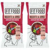 Kit 2 Biscoitos de Arroz Fit Food 60g Escolha o Sabor Sabor:Chocolate Amargo Kit 2 Biscoitos de Arroz Fit Food 60g Escolha o Sabor Sabor:Chocolate Amargo