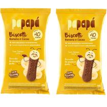 Kit 2 Biscoitos infantil Papapa Biscotti banana e cacau 120g