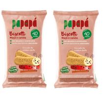Kit 2 Biscoitos Infantil Papapá Biscotti maçã e canela 120g