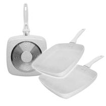 Kit 2 Bistequeira Grill Cerâmica Antiaderente Quadrada Vanilla 24cm Kit 2 Bistequeira Grill Cerâmica Antiaderente Quadrada Vanilla 24cm